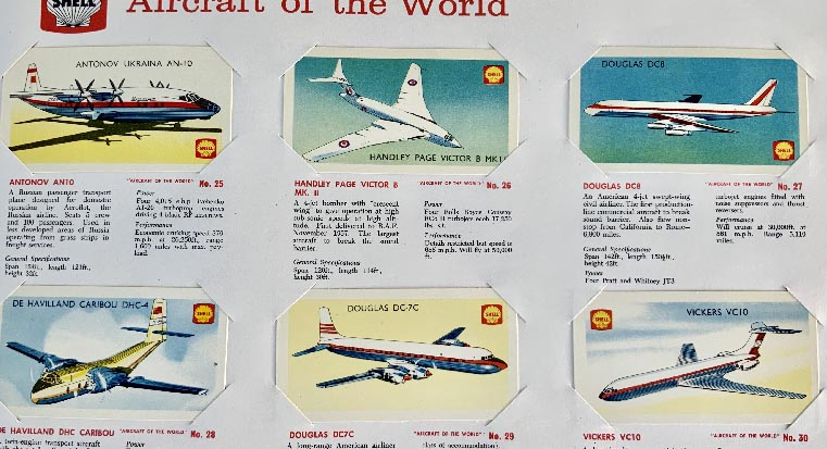 albumn set of 48 Aircraft of the World cards by Shell - New Zealand 1963
